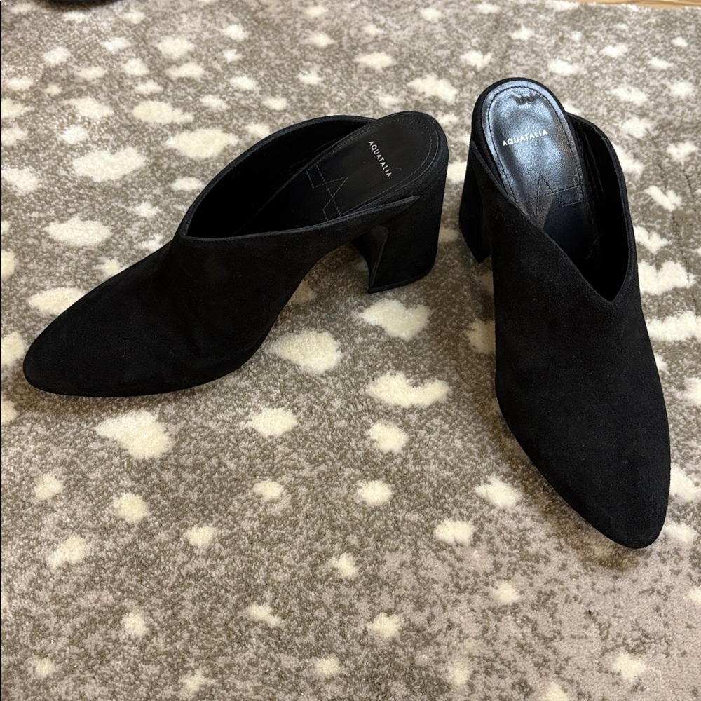 Aquatalia Black Suede Mule Boots